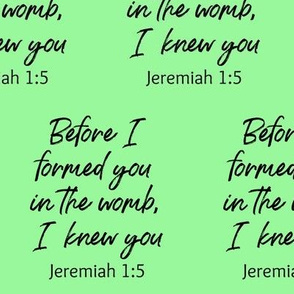 Jeremiah 1:5 on Green