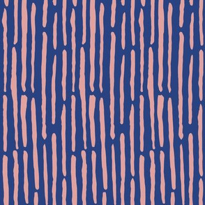 Narrow Dashes: Blue | Painterly Geometrics