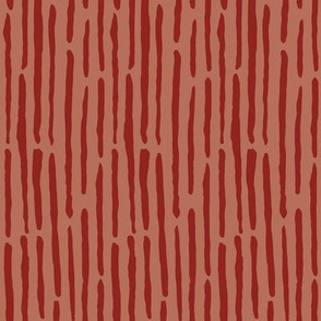 Narrow Dashes: Red and Salmon | Painterly Geometrics