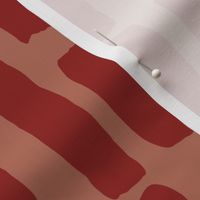 Wide Dashes Large: Red and Salmon  | Painterly Geometrics