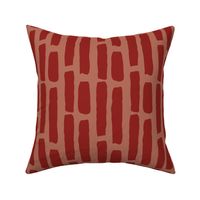 Wide Dashes Large: Red and Salmon  | Painterly Geometrics