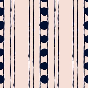 Lines and Circles: Navy on Tan | Painterly Geometrics