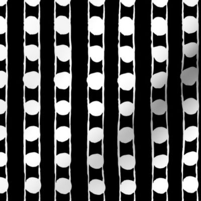 Vertical Spots: White on Black | Painterly Geometrics