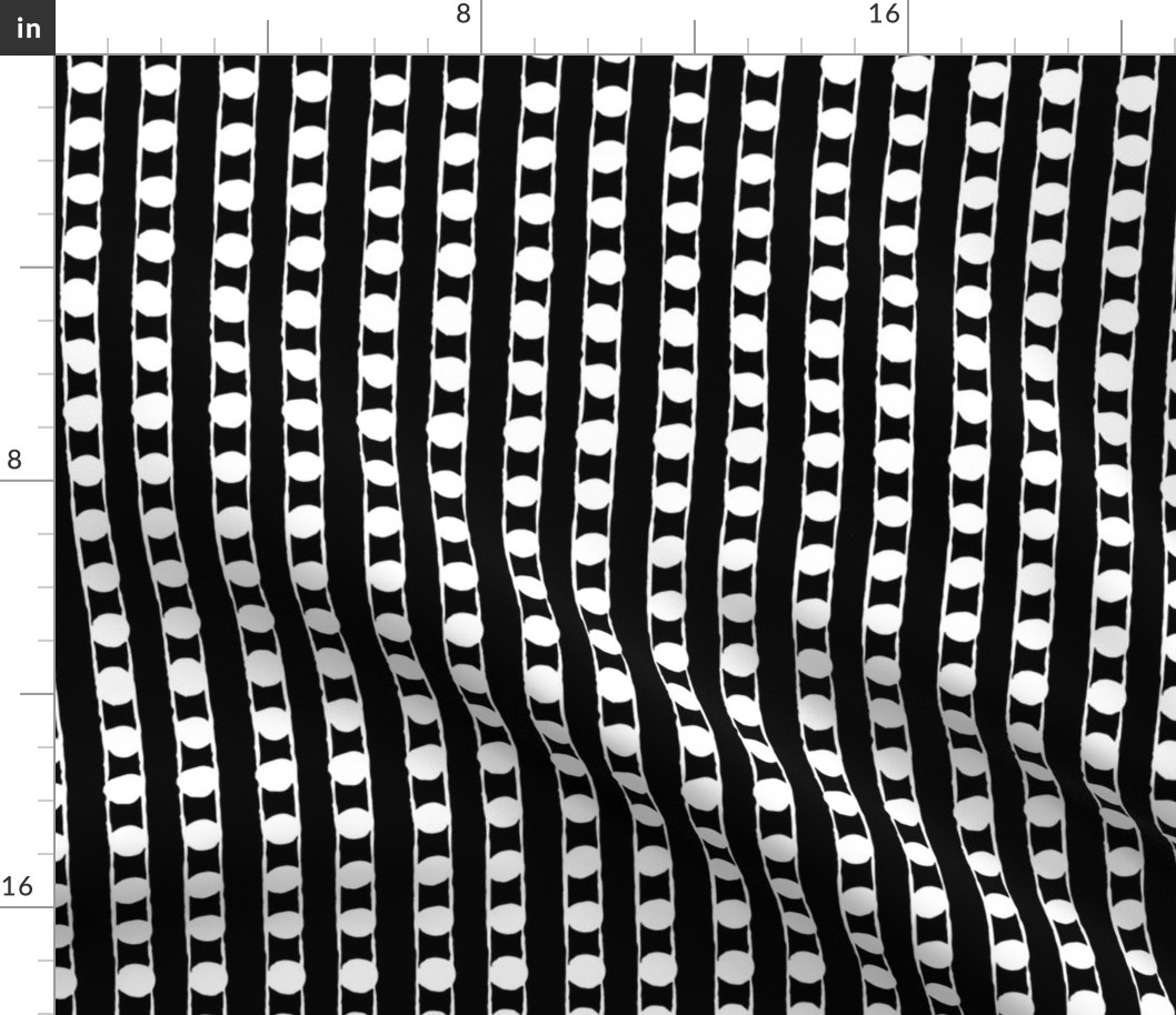 Vertical Spots: White on Black | Painterly Geometrics