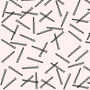 Cute Bobby Pins Print on Pink Background