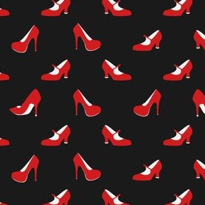 Pumps in black white red - fashion print