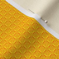 JP36 - Miniature - Mod Geometric Quatrefoil  in  Vivid Yellow  and Orange