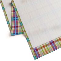 Wyatt's Tartan - turquoise blue, maroon, citrus