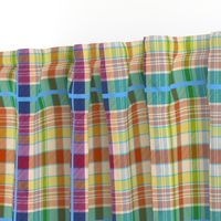 Wyatt's Tartan - turquoise blue, maroon, citrus