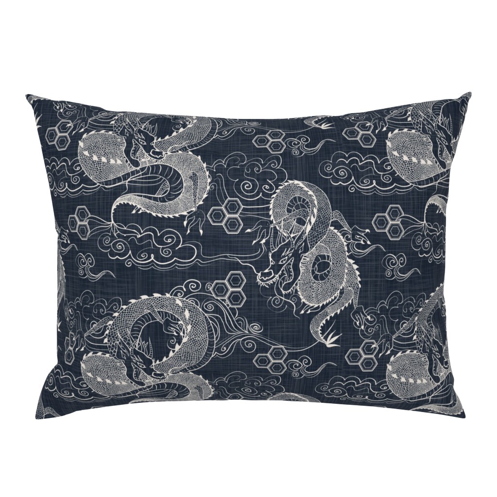 Serpent Dragons Black Toile