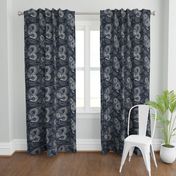 Serpent Dragons Black Toile