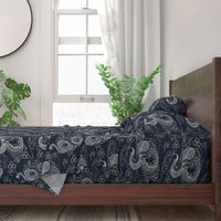 Serpent Dragons Black Toile