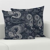 Serpent Dragons Black Toile