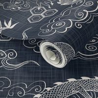 Serpent Dragons Black Toile