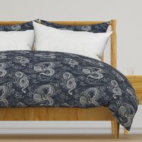 Serpent Dragons Black Toile