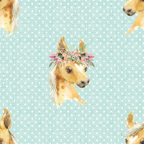 baby floral horse with dots