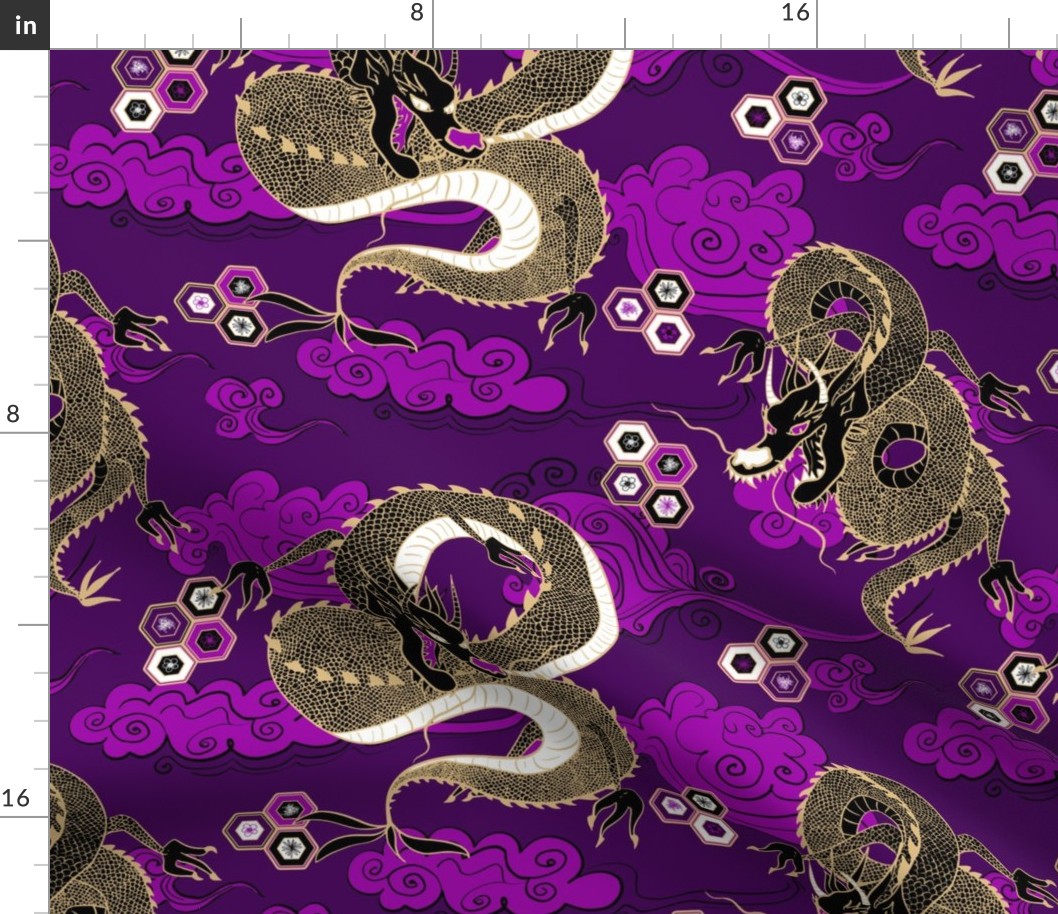Serpent Dragon Purple and Gold