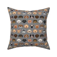 Dog Breeds Pattern - Gray