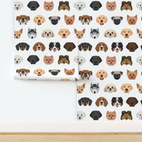 Dog Breeds Pattern - White