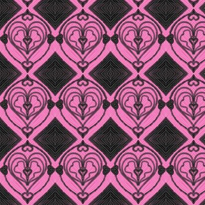 Iron Lace Hearts on Hot Pink