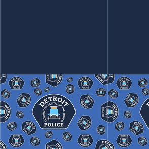 Detroit  Police Mask Pattern with Dark Blue Back