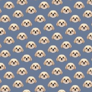Small Shih Tzu Dog Pattern - Blue Gray