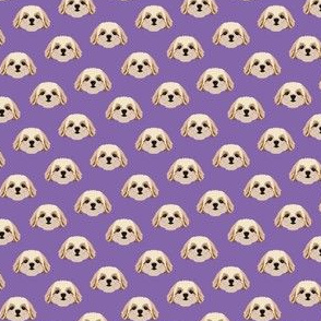 Small Shih Tzu Dog Pattern - Dark Purple