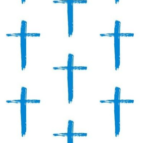 Blue Brushstroke Cross