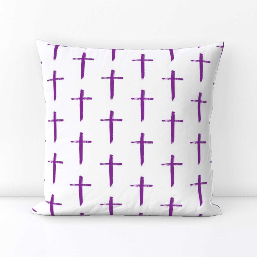 Purple Brushstroke Cross