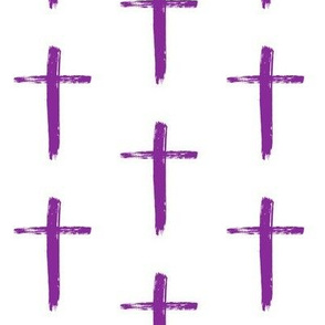 Purple Brushstroke Cross