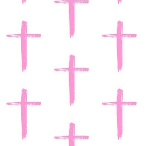 Pink Brushstroke Cross