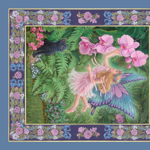 Midsummer Orchid Fairy, TeaTowel or Quilt Panel