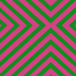 Green and Pink Mod Stripes Large