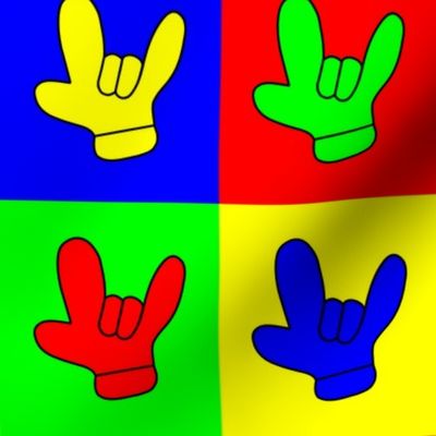 4 color hand ILY