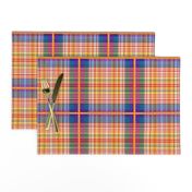 Sanjay's Tartan - sunset orange, violet, blue