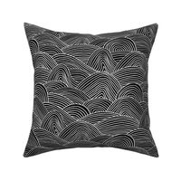 Ocean waves and surf vibes abstract salty water minimal Scandinavian style stripes boho sea nursery monochrome black and white