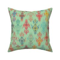 India Holi Collection - Red colour way on Mint Green 