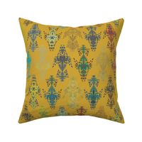 India  Holi Collection - Brown and Yellow on Mustard Gold