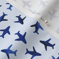 Small scale blue around the world watercolor airplanes p279