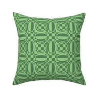 JP30 - Medium  - Contemporary Geometric Quatrefoil in Two Tone Green