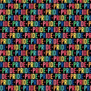 XSM pride rainbow on black UPPERcase