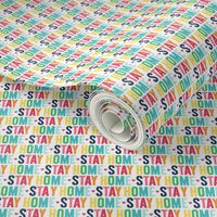 XSM stay home rainbow with navy UPPERcase