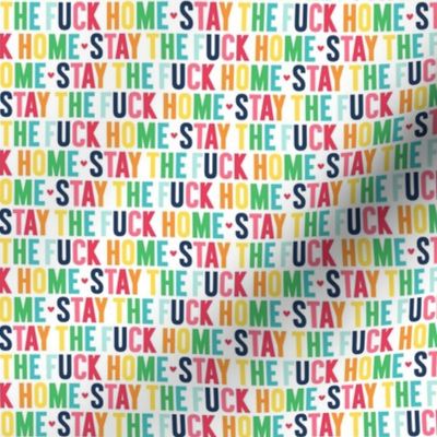 XSM stay the fuck home rainbow with navy UPPERcase