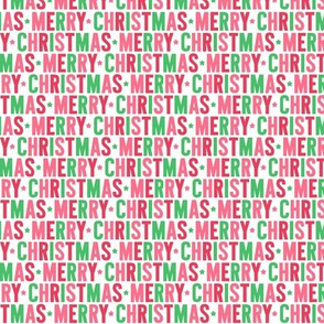 XSM merry christmas green + pink + red UPPERcase
