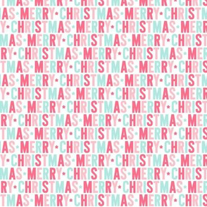 XSM merry christmas pink + teal UPPERcase