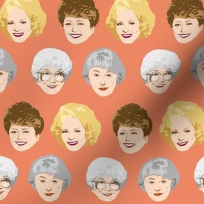 Golden Girls Faces - Medium Coral