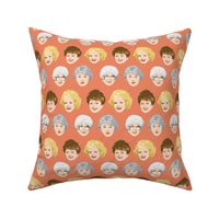 Golden Girls Faces - Medium Coral