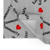 Community Love on Grey Linen