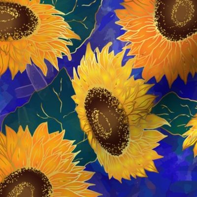 Painted Sun Flowers by ArtfulFreddy