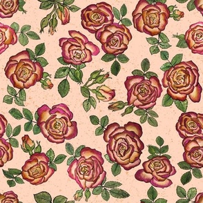 Sparkle Roses on Blush by ArtfulFreddy